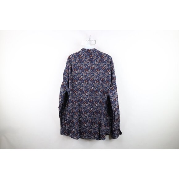 Express Mens Size 2XL XXL Slim Paisley Geometric Collared Button Shirt Cotton - Picture 9 of 11